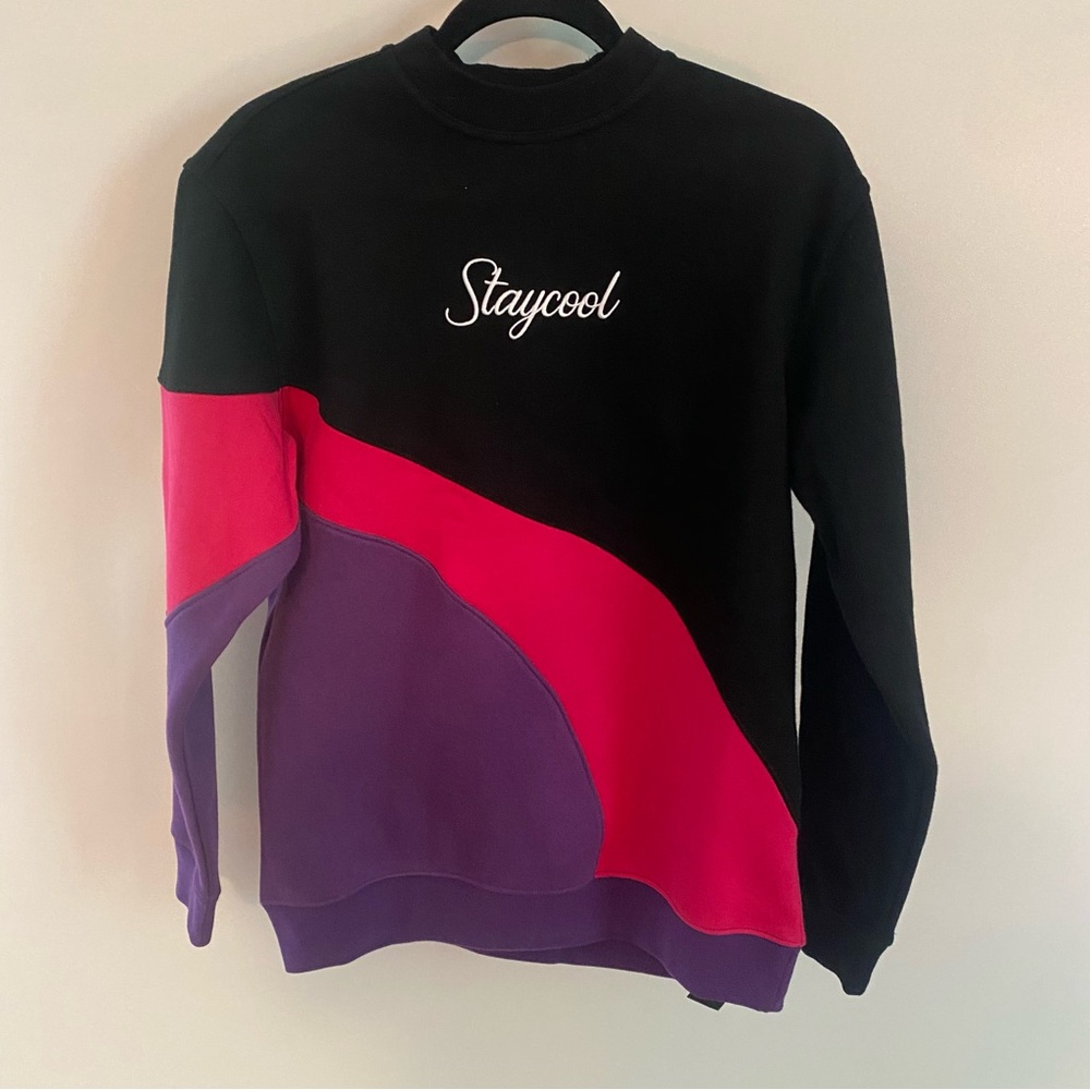 Staycoolnyc Size Small Colorblock Y2K Retro Crewneck Sweatshirt Urban Outfitters